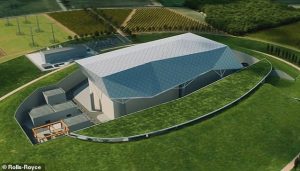 The power plant, roughly the size of two football pitches, will be supplying power to the grid from the mid-2030s, the government hopes. Pictured, the latest artist's impression