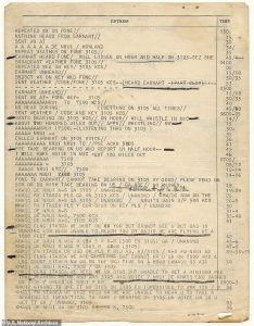 Pictured is some of the last communications of Earhart before she vanished