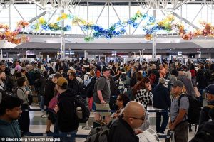 The FAA issued a ground stop at George Bush Intercontinental Airport in Houston (Pictured) Tuesday morning, causing major delays for Thanksgiving travelers