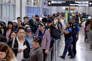Crowds of flyers at Hartsfield-Jackson Atlanta International Airport Wednesday. An estimated 81.8million people planned to travel more than 50 miles this week to celebrate Thanksgiving