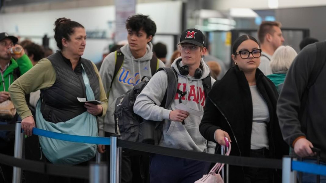 Delays at Chicago O'Hare International Airport (Pictured) have left nearly 200 flights waiting to take off on Wednesday