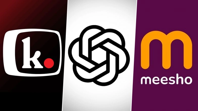 Kuku TV, ChatGPT and Meesho Logos (Photo Credits: Google Play Store)