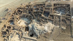 A drone view of the excavation site at Karahantepe