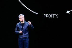 Nvidia CEO Jensen Huang during the Live Keynote Pregame of the Nvidia GPU Technology Conference in Washington on Oct. 28. Jim Watson / AFP - Getty Images file