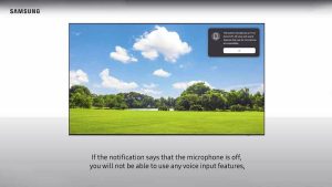 Use your TV’s settings to disable voice features and protect privacy. (Samsung)