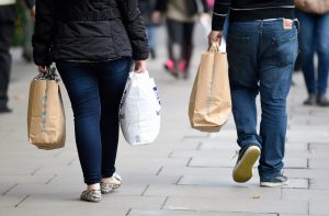 Christmas shoppers on Oxford Street, London (Lauren Hurley/PA)