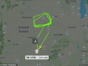The US Navy's 'Doomsday plane' conducted five mysterious flights in March. All missions saw the plane leave Oklahoma and circle Omaha, Nebraska