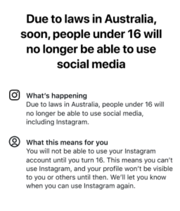 Australian users suspected of being under 16 start getting notifications on Instagram