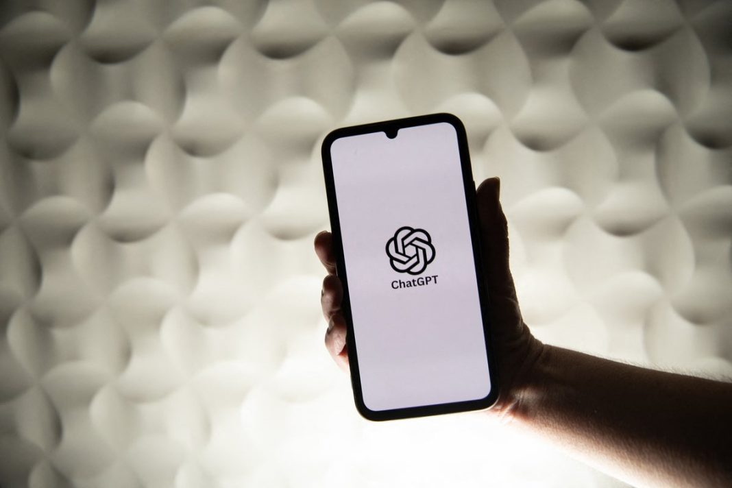 A phone displaying OpenAI’s ChatGPT artificial intelligence logo in Brittany, France on 26 February 2025 (AFP/Getty)