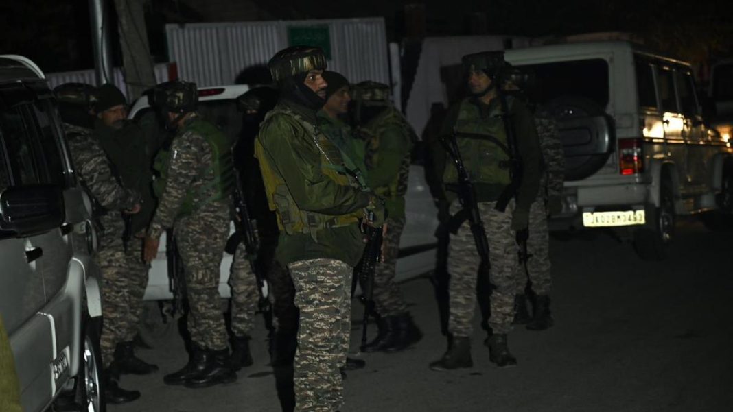 Reinforcements rushed at the explosion site and ambulances lined up outside the Nowham Police Station in Srinagar on the night of November 14, 2025. | Photo Credit: IMRAN NISSAR