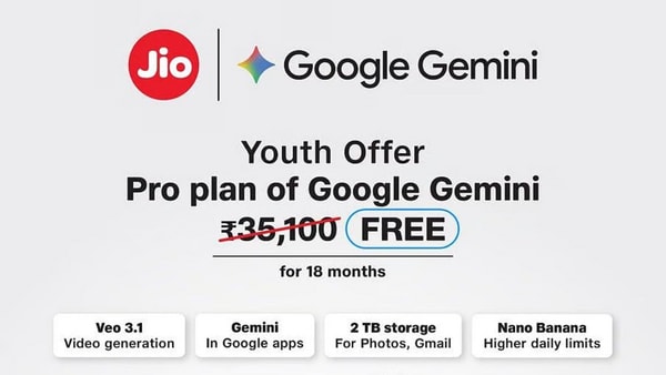 Jio 5G users get 18 months of Google AI Pro free. (Google)
