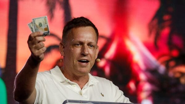 File photo of billiionaire investor Peter Thiel. His hedge fund Thiel Macro has sold its entire Nvidia stake, about 5,37,742 shares worth $100 million, raising concerns of an AI bubble.