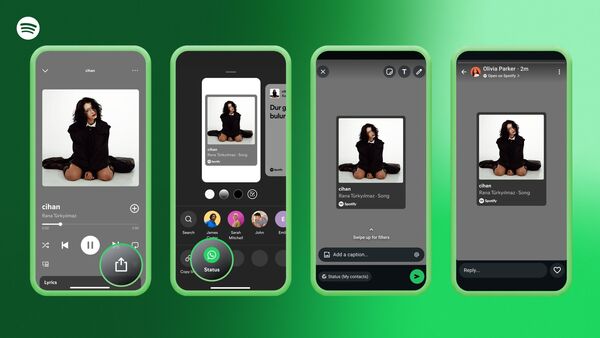 Spotify now allows users to share a track on their WhatsApp status
