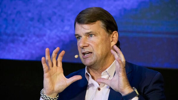 File photo of Jim Farley, President and CEO of Ford Motor Company, at a Ford Pro Accelerate event in Detroit, Michigan. He said that taking apart cars from Tesla and Chinese rivals humbled him and led to a shakeup at the American carmaker.