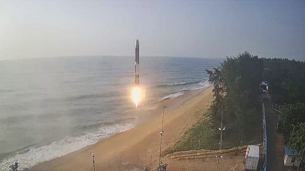 Agnibaan launching on Sorted-1 mission. (Photo: Agnikul)