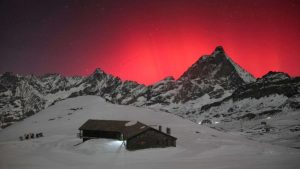 Northern Lights, also called aurora borealis, illuminate the night sky in Valtournenche, Aosta Valley, Italy. (Photo: Reuters)