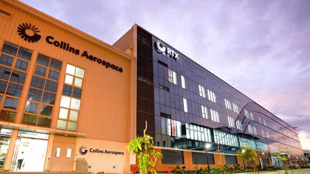 Exterior view of the new 26-acre Collins Aerospace manufacturing facility at KIADB Aerospace Park in Bengaluru.