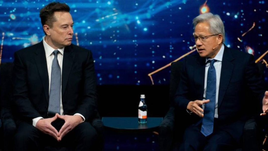 Elon Musk and Jensen Huang at the US Saudi Investment Forum (Photo:X)