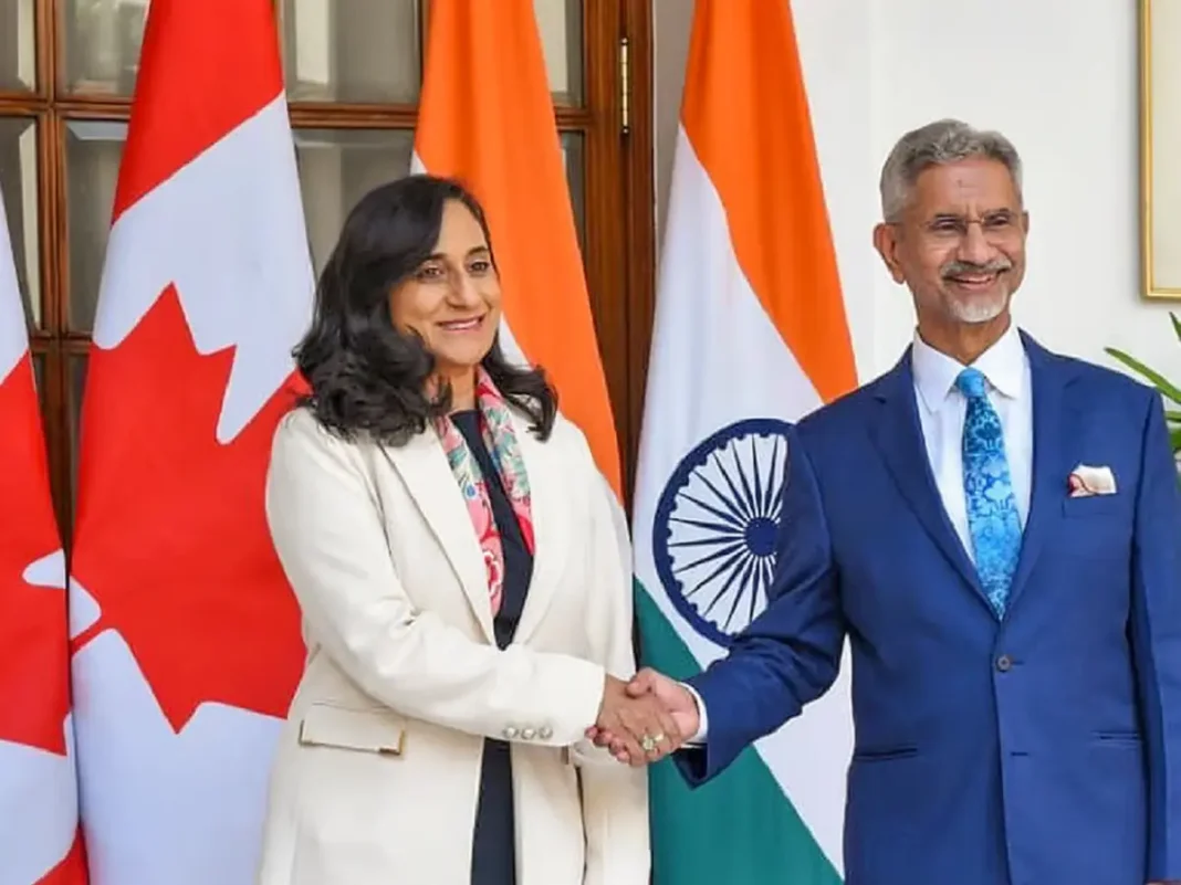 Canadian Foreign Minister Anita Anand meets External Affairs Minister Dr S Jaishankar during her visit to New Delhi.