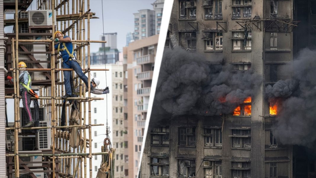 In the Hong Kong fire, police found the construction company's name on flammable polystyrene boards that had been blocking several windows. (AP/AFP Images)