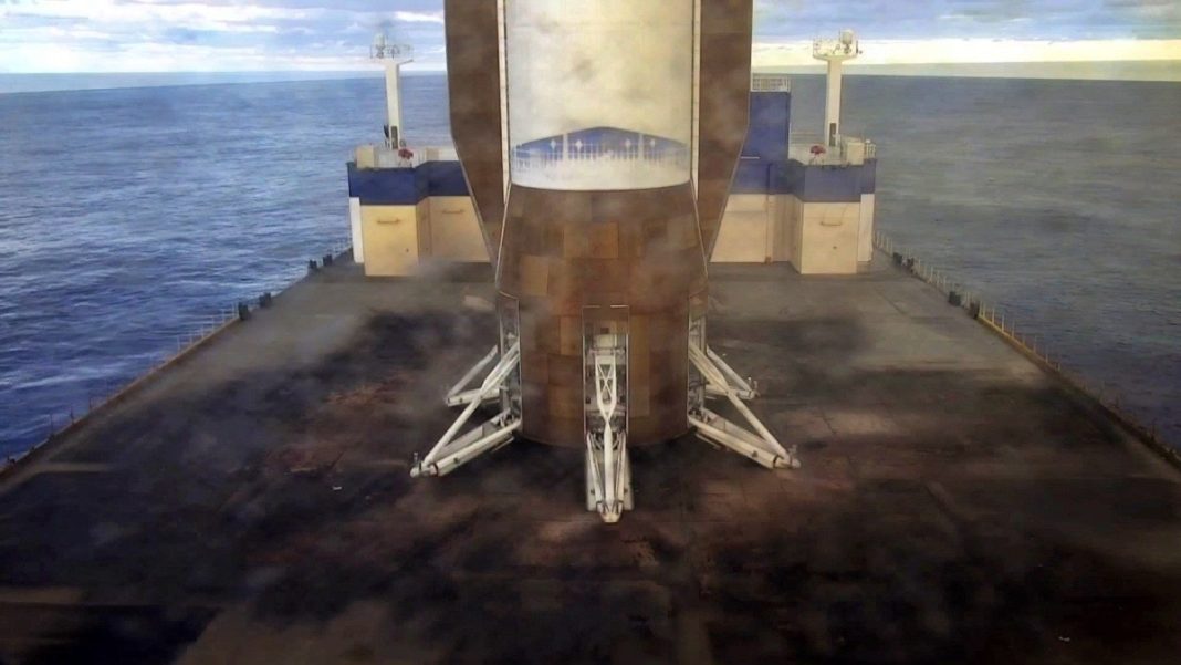 Blue Origin's New Glenn rocket after landing in the Atlantic Ocean. (Photo: Blue Origin)