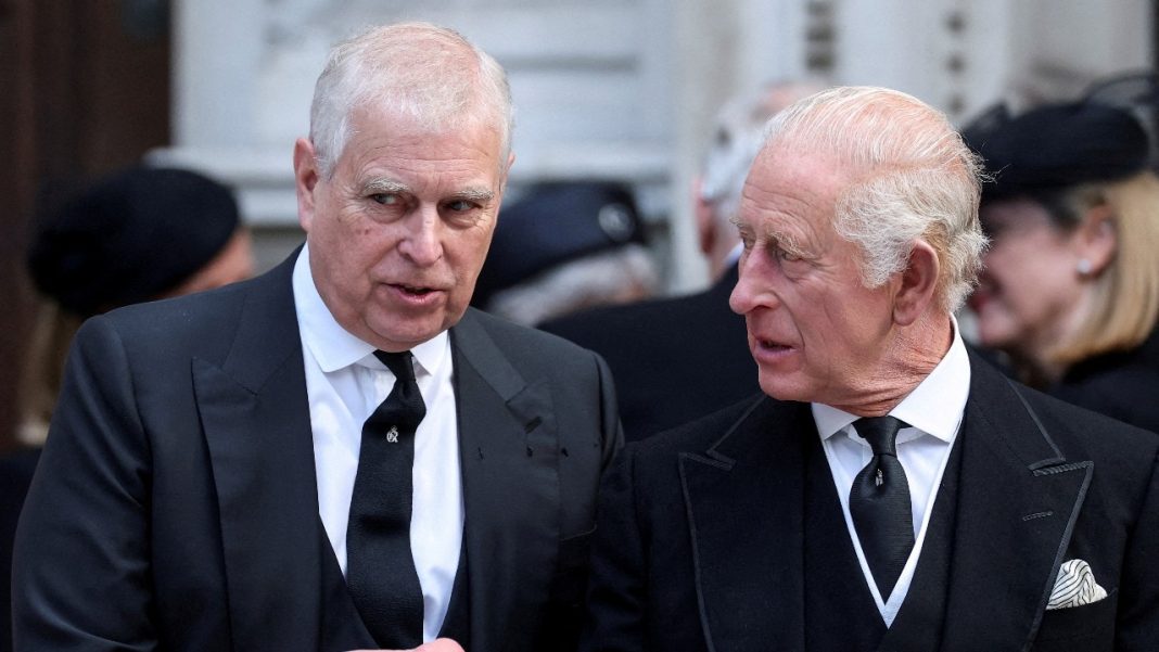 Britain's Prince Andrew (left) with King Charles in London on September 16, 2025. (Photo: Reuters/file)