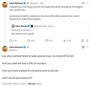 Sam Altman post on X