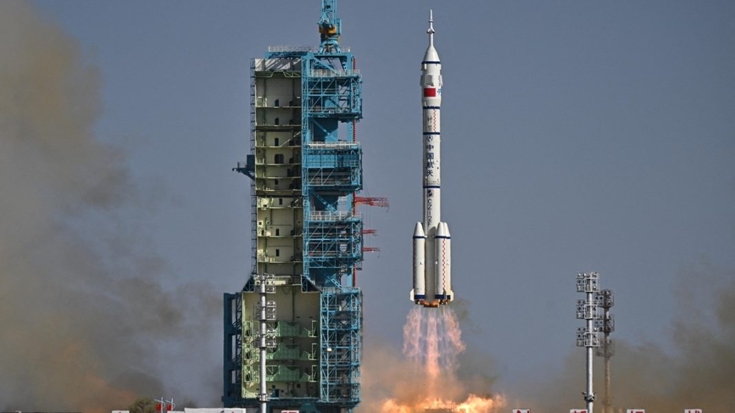 A Long March-2F carrier rocket lifts off from the Jiuquan Satellite Launch Centre. (Photo: AFP)