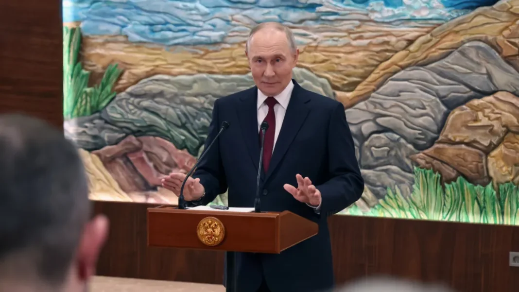 Russian President Vladimir Putin in Kyrgyzstan.