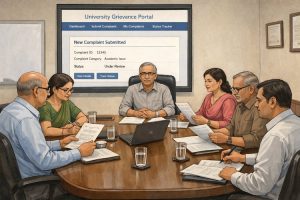 As per the new UGC anti-discrimination rules, a multi-member Equity Committee, chaired by the head of the institution must meet within 24 hours of receiving a complaint, submit a report within 15 working days, and the institution must act within seven days (AI-generated image)