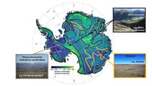 An undated handout image of a map illustrating a subglacial landscape of mountain ranges, deep canyons and wide valleys in Antarctica. (Photo: Reuters)