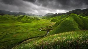 The rugged terrain near Manipur's highest peak makes it nearly impossible for ground teams to create firebreaks. (Photo: Getty)