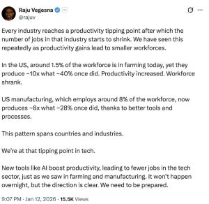 Raju Vegesna post on x