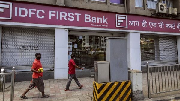 File photo of an IDFC First Bank branch. Employees at a branch in Chandigarh are involved in a ₹590 crore fraud impacting Haryana government-linked accounts.