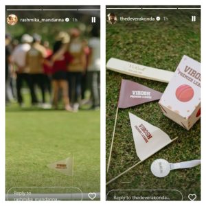 Rashmika and Vijay via Instagram Stories.