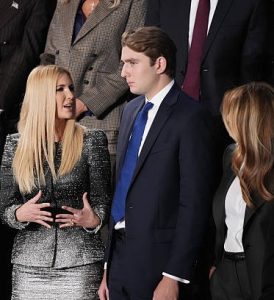 Ivanka and Barron Trump during the address. (Photo: Getty Images)