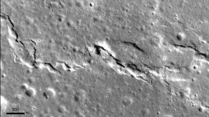 A small mare ridge, a specific type of young tectonic feature found in the Moon's dark volcanic plains, in Northeast Mare Imbrium. This is captured by the Lunar Reconnaissance Orbiter Camera. (Photo: NASA/Goddard Space Flight Center/Arizona State University)