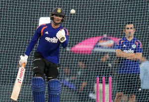 Abhishek is leaving no stones unturned during his practice. (PTI Photo)