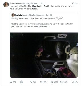 An employee who got laid off at The Washington Post shared her views on X.