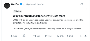 Nothing CEO addressed the phone price hike debate happening in 2026.