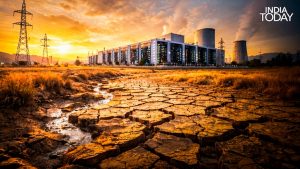 The rising demand for fresh water to keep AI servers cool poses a significant threat to local water supplies in drought-prone regions. (Photo: Generative AI/Radifah Kabir/India Today)