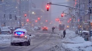 Heavy snow and gusty winds are expected to persist before gradually easing. (Photo: AP)