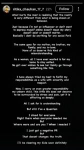 Ritika Chauhan defends her in-laws.