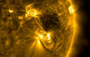 An image of a medium-sized solar flare and a coronal mass ejection from the Sun. (Photo: Reuters)