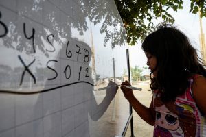 A child tries to solve a math problem during classes. (Photo: Reuters)