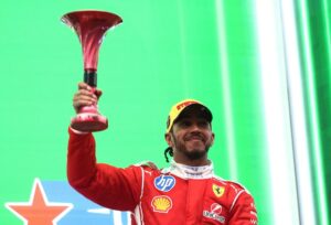 Lewis Hamilton finally gets his first podium with Ferrari. (Image: Reuters)