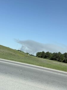 Smoke from fire can be seen from Gulfport, Mississippi. (Facebook/James Pannell)