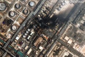 This satellite image provided by Vantor shows damage after a drone attack at Ras Tanura oil refinery, in Saudi Arabia, Monday, March 2, 2026. AP/PTI(AP03_03_2026_000009A)