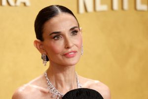 Demi Moore poses on the red carpet during the Actor Awards, in Los Angeles, California, on March 1, 2026. (REUTERS)
