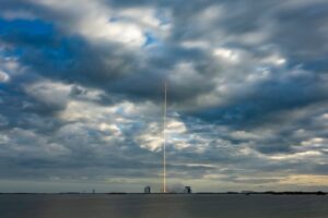 A distant view of the Falcon 9 launch in Florida, US. (Photo: X/@SpaceX)